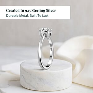 Luxuriant Lab Grown Diamond Ring in Rhodium Over Sterling Silver 1.10 ctw (Size 9.0)