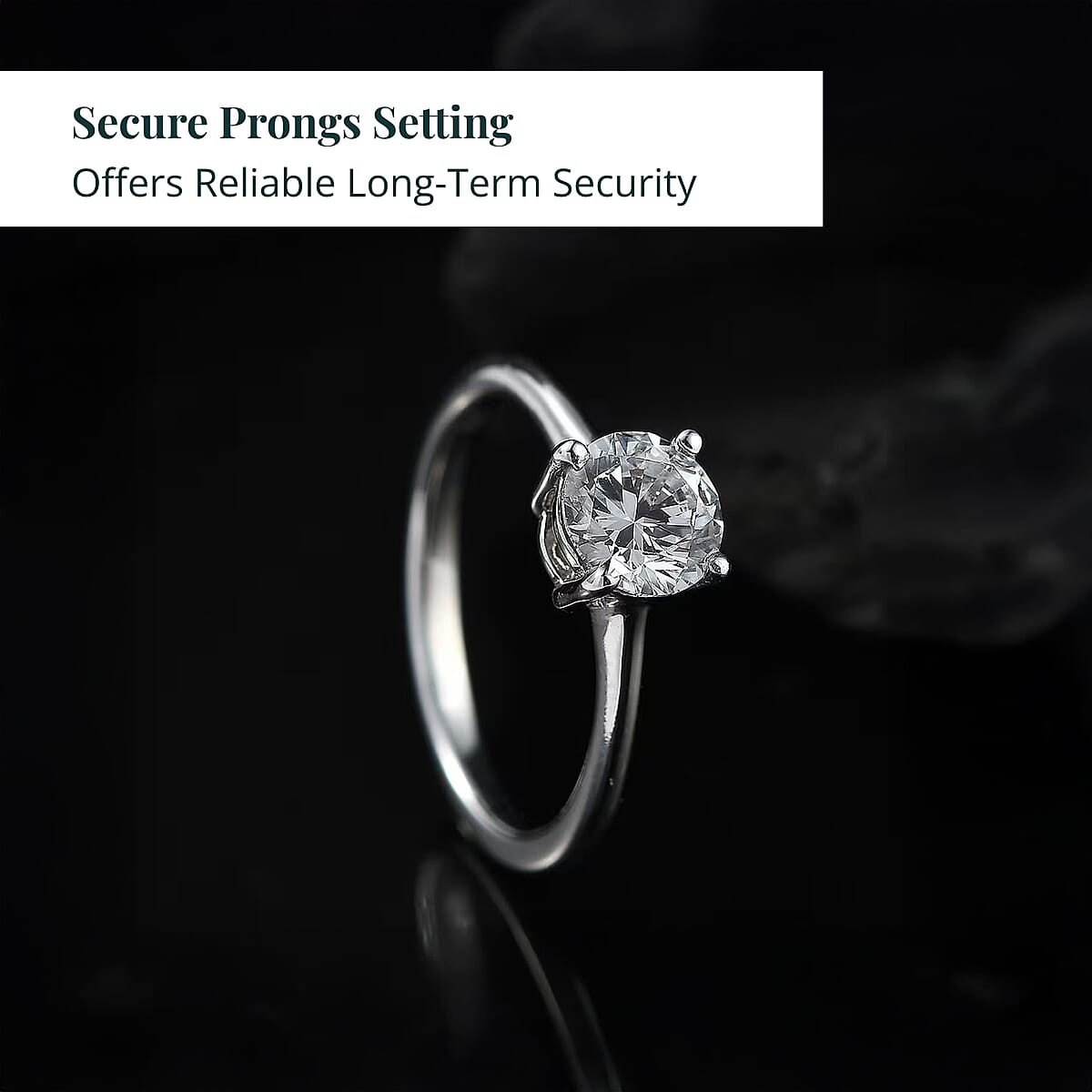 Luxuriant Lab Grown Diamond Ring in Rhodium Over Sterling Silver 1.10 ctw (Size 9.0) image number 4