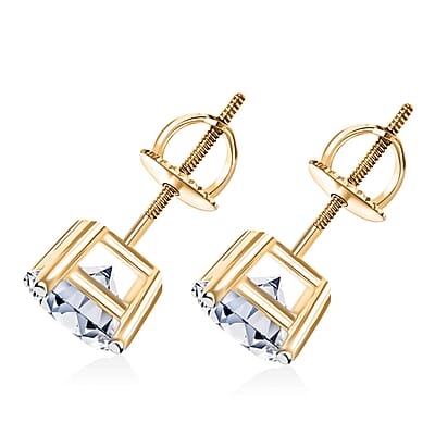 Luxuriant Lab Grown Diamond E-F VS 1.00 ctw Stud Earrings in 18K Vermeil YG Over Sterling Silver