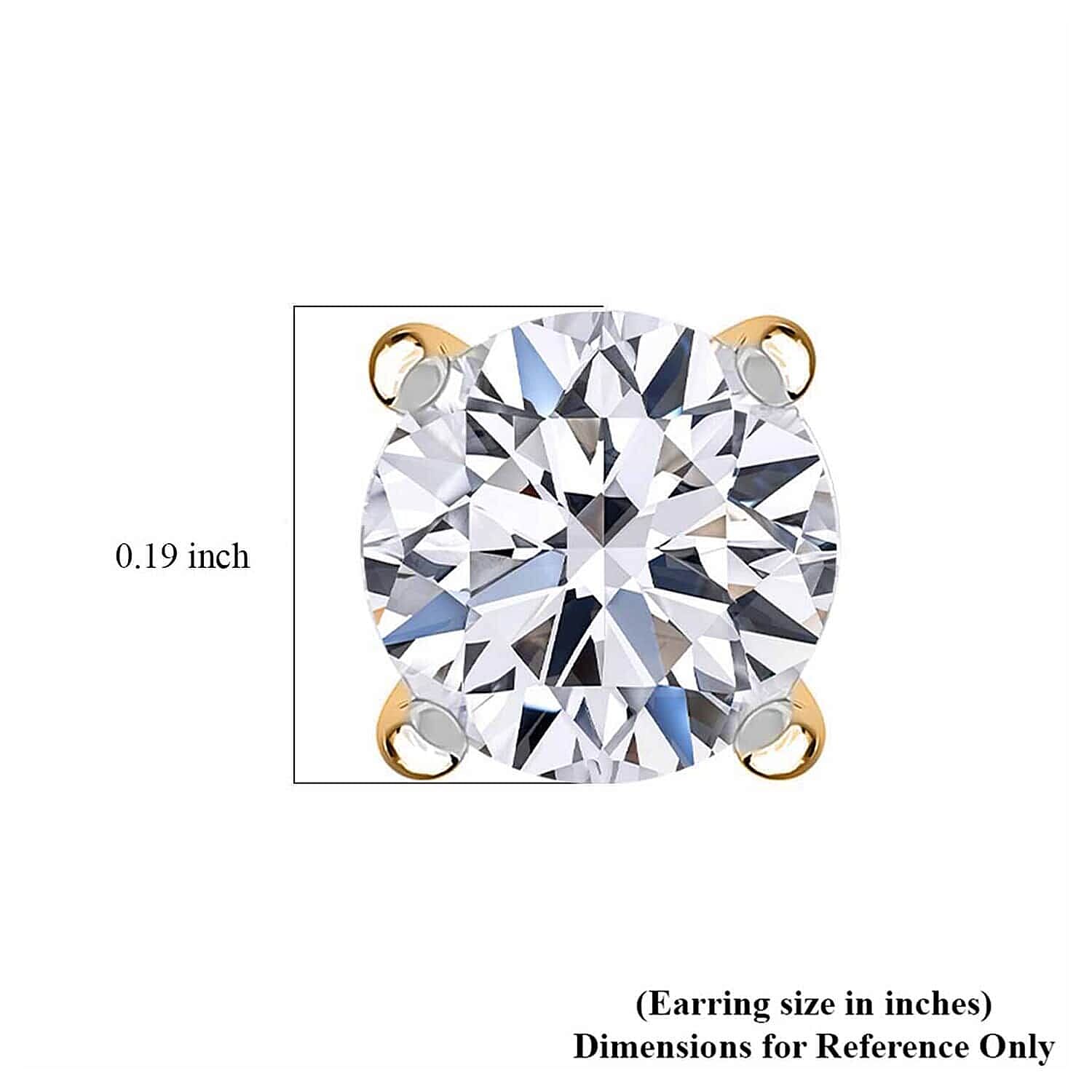 Luxuriant Lab Grown Diamond E-F VS 1.00 ctw Stud Earrings in 18K Vermeil YG Over Sterling Silver