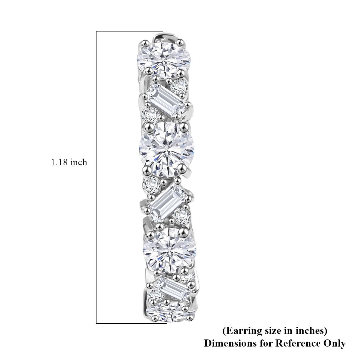 D'Joy Moissanite 4.75 ctw Stars and Constellations Hoop Earrings in Rhodium Over Sterling Silver image number 4