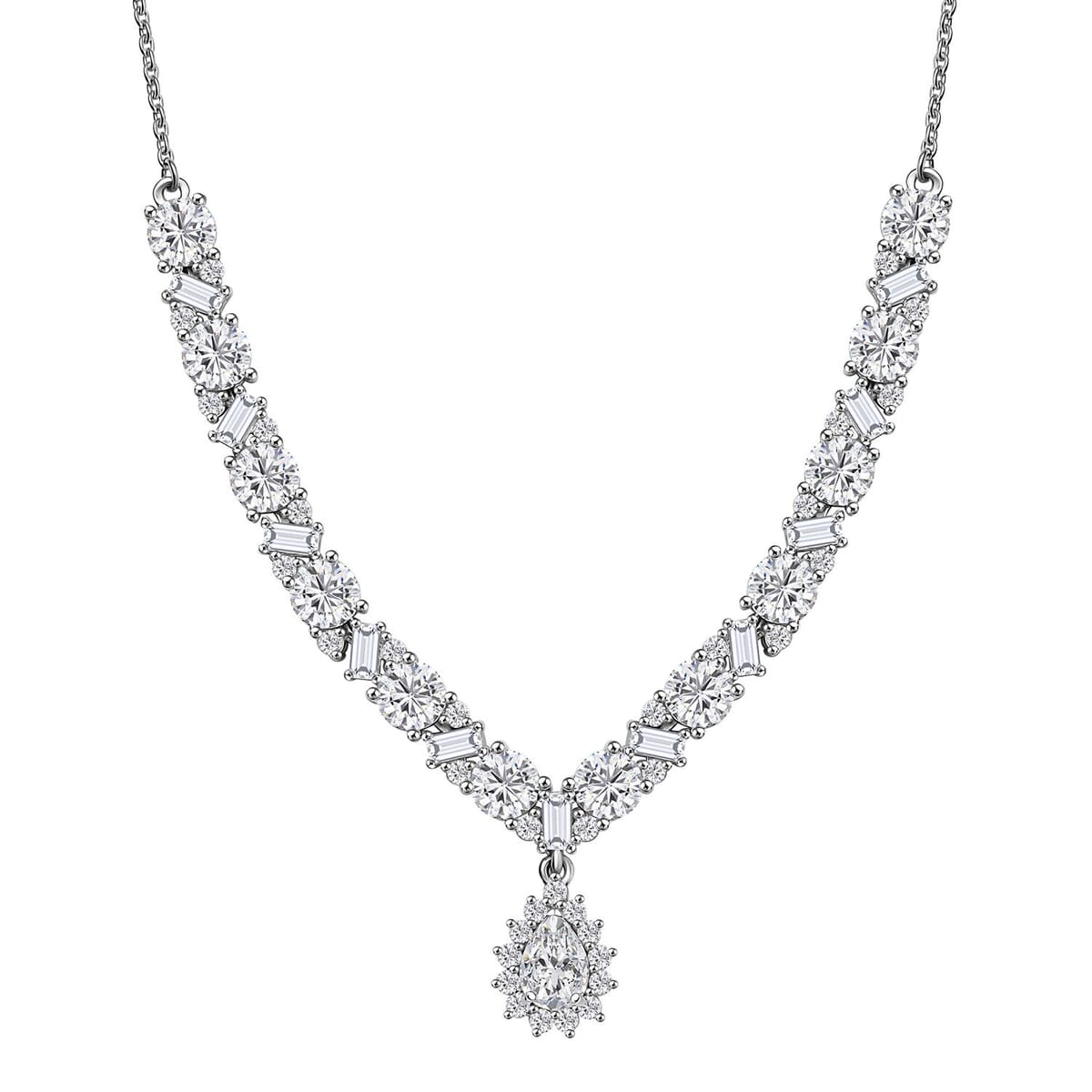 D'Joy Moissanite 8.10 ctw Stars and Constellations Necklace in Rhodium Over Sterling Silver 18-20 Inches image number 0