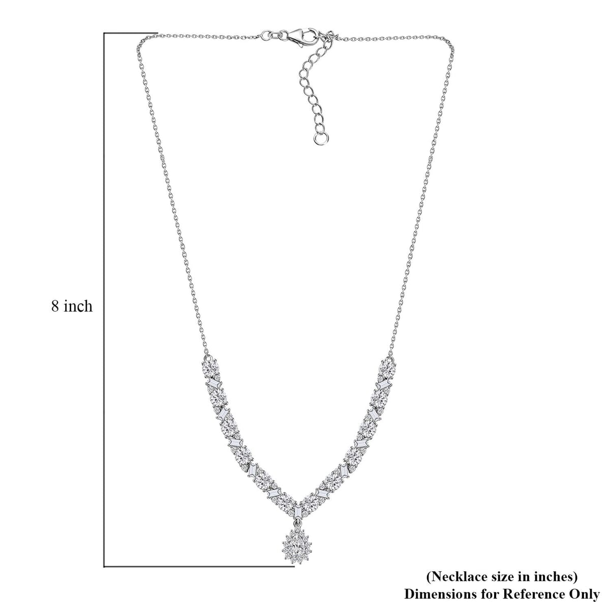 D'Joy Moissanite 8.10 ctw Stars and Constellations Necklace in Rhodium Over Sterling Silver 18-20 Inches image number 5
