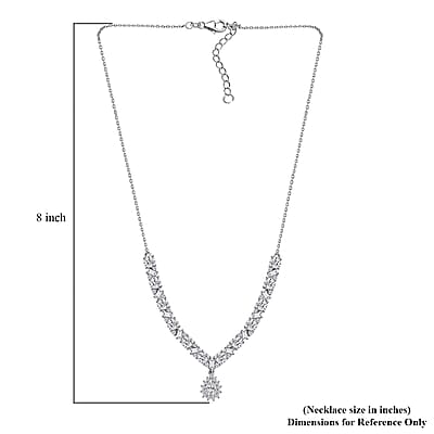 D'Joy Moissanite 8.10 ctw Stars and Constellations Necklace in Rhodium Over Sterling Silver 18-20 Inches