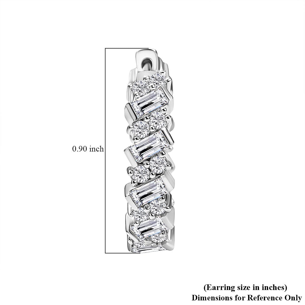 D'Joy Moissanite 3.15 ctw Wave Earrings in Rhodium Over Sterling Silver image number 4