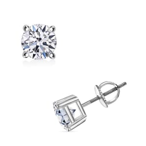 Luxuriant Lab Grown Diamond E-F VS 1.00 ctw Solitaire Stud Earrings in 14K White Gold