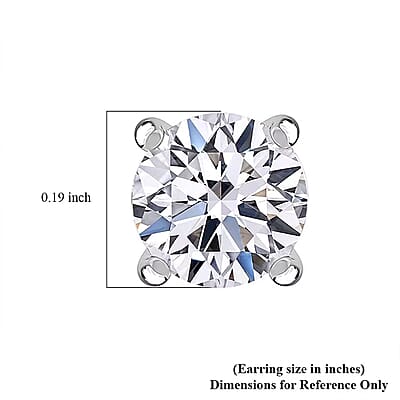 Luxuriant Lab Grown Diamond E-F VS 1.00 ctw Solitaire Stud Earrings in 14K White Gold