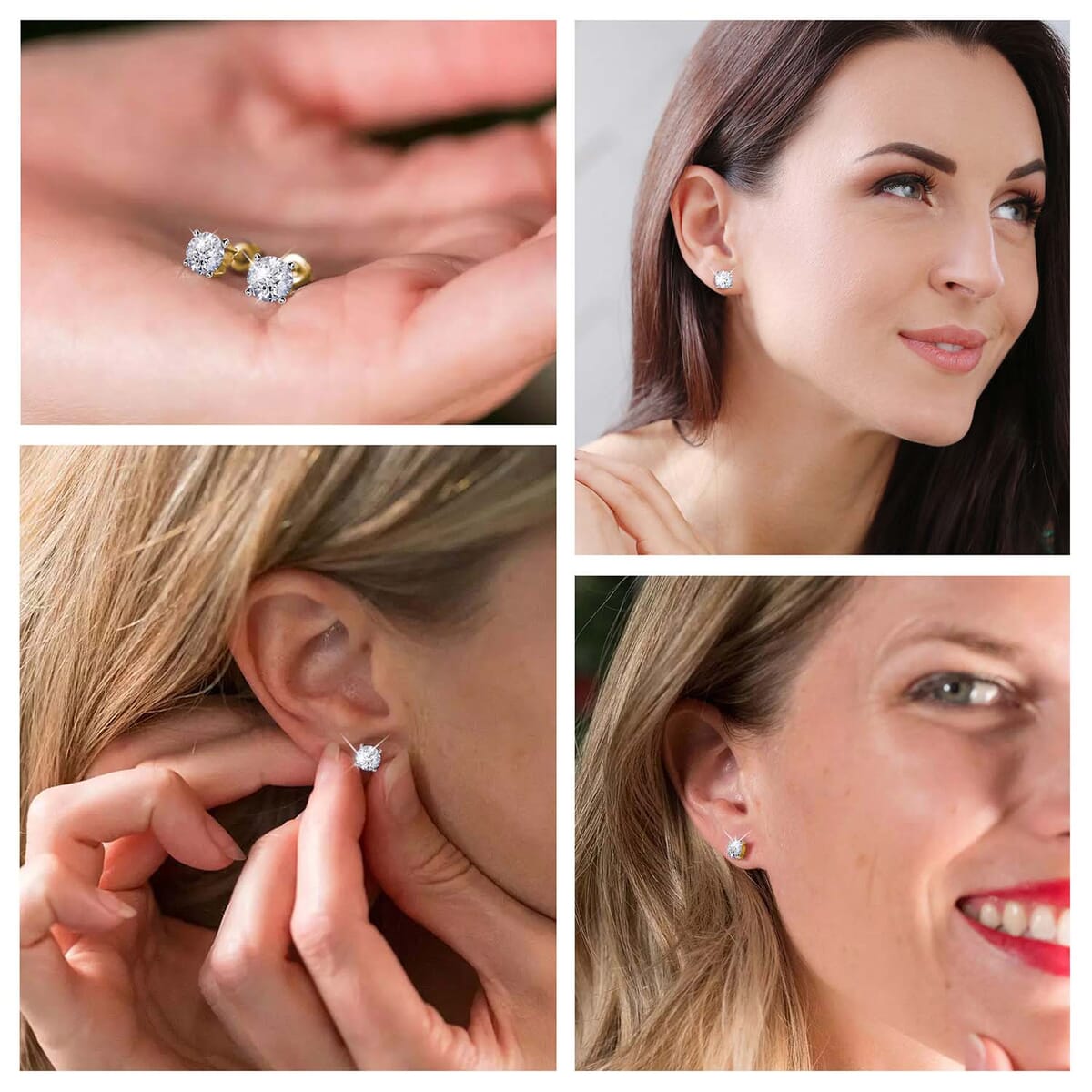 IGI Certified Luxuriant Lab Grown Diamond E-F VS 2.00 ctw Solitaire Stud Earrings in 14K Yellow Gold image number 1
