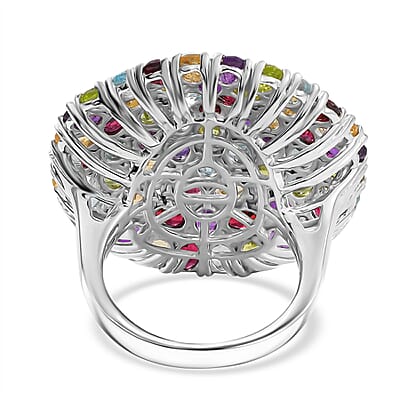 EverTrue Multi Gemstone Ring in Platinum Bond 11.20 ctw (Size 8.0)