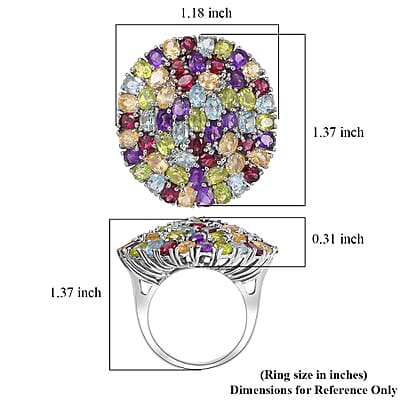 EverTrue Multi Gemstone Ring in Platinum Bond 11.20 ctw (Size 8.0)