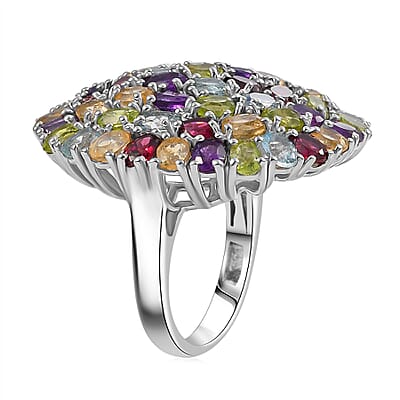 EverTrue Multi Gemstone Ring in Platinum Bond 11.20 ctw (Size 9.0)