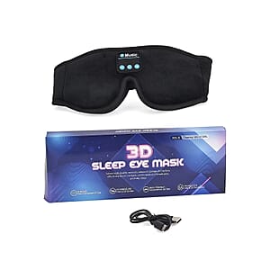 Wireless 3D Bluetooth Music Hood Eye Mask - Black