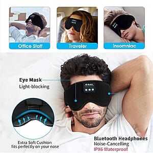 Wireless 3D Bluetooth Music Hood Eye Mask - Black