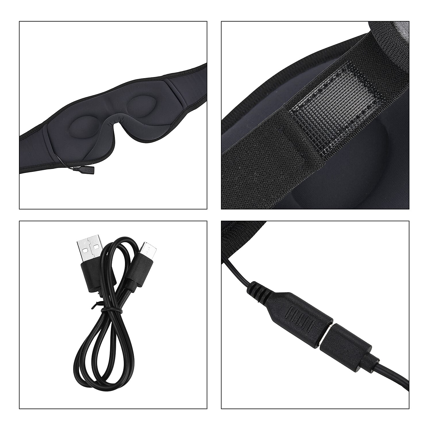Wireless 3D Bluetooth Music Hood Eye Mask - Gray