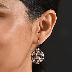 EverTrue Multi Gemstone Earrings in Platinum Bond 12.60 ctw