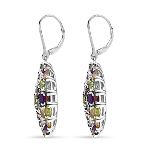 EverTrue Multi Gemstone Earrings in Platinum Bond 12.60 ctw