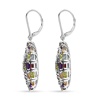 EverTrue Multi Gemstone Earrings in Platinum Bond 12.60 ctw