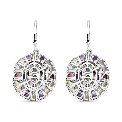 EverTrue Multi Gemstone Earrings in Platinum Bond 12.60 ctw