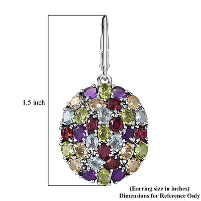 EverTrue Multi Gemstone Earrings in Platinum Bond 12.60 ctw