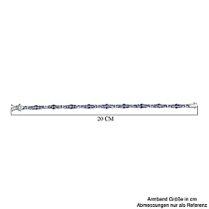 Tanzanite and White Zircon 8.95 ctw Cluster Bracelet in Rhodium Over Sterling Silver (7.5 In) (10.35 g)