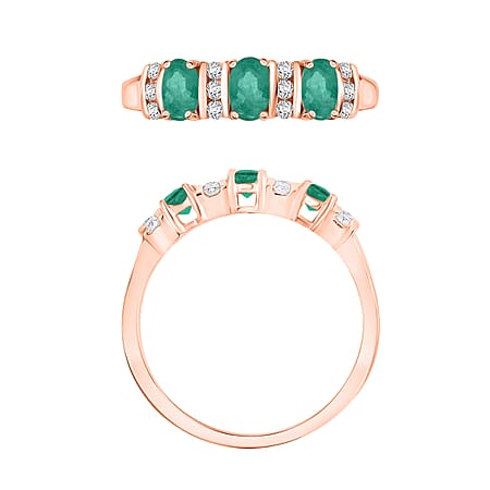 Kagem Zambian Emerald/0.88/Rose Gold Over Sterling Silver / 10 - Product card gallery slide 4 (10178780037433)