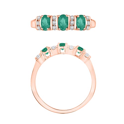 Kagem Zambian Emerald/0.88/Rose Gold Over Sterling Silver / 10 - Product card gallery slide 4 (10178780037433)