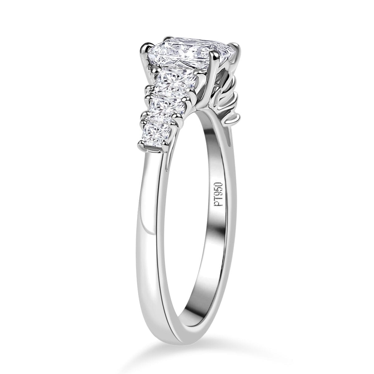 IGI Certified Luxuriant Lab Grown Diamond E-F VS 2.00 ctw Princess Harmony Ring in 950 Platinum (Size 10.0) image number 3