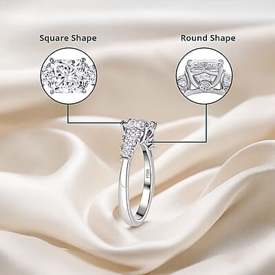 IGI Certified Luxuriant Lab Grown Diamond E-F VS 2.00 ctw Princess Harmony Ring in 950 Platinum (Size 10.0)
