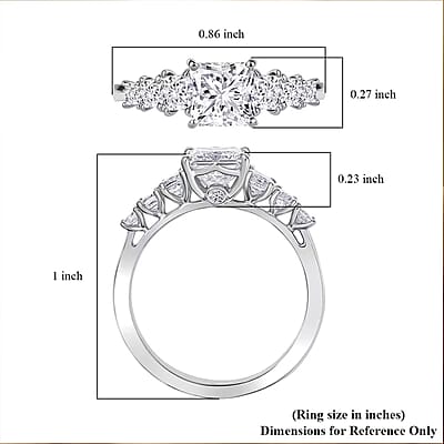 IGI Certified Luxuriant Lab Grown Diamond E-F VS 2.00 ctw Princess Harmony Ring in 950 Platinum (Size 10.0)