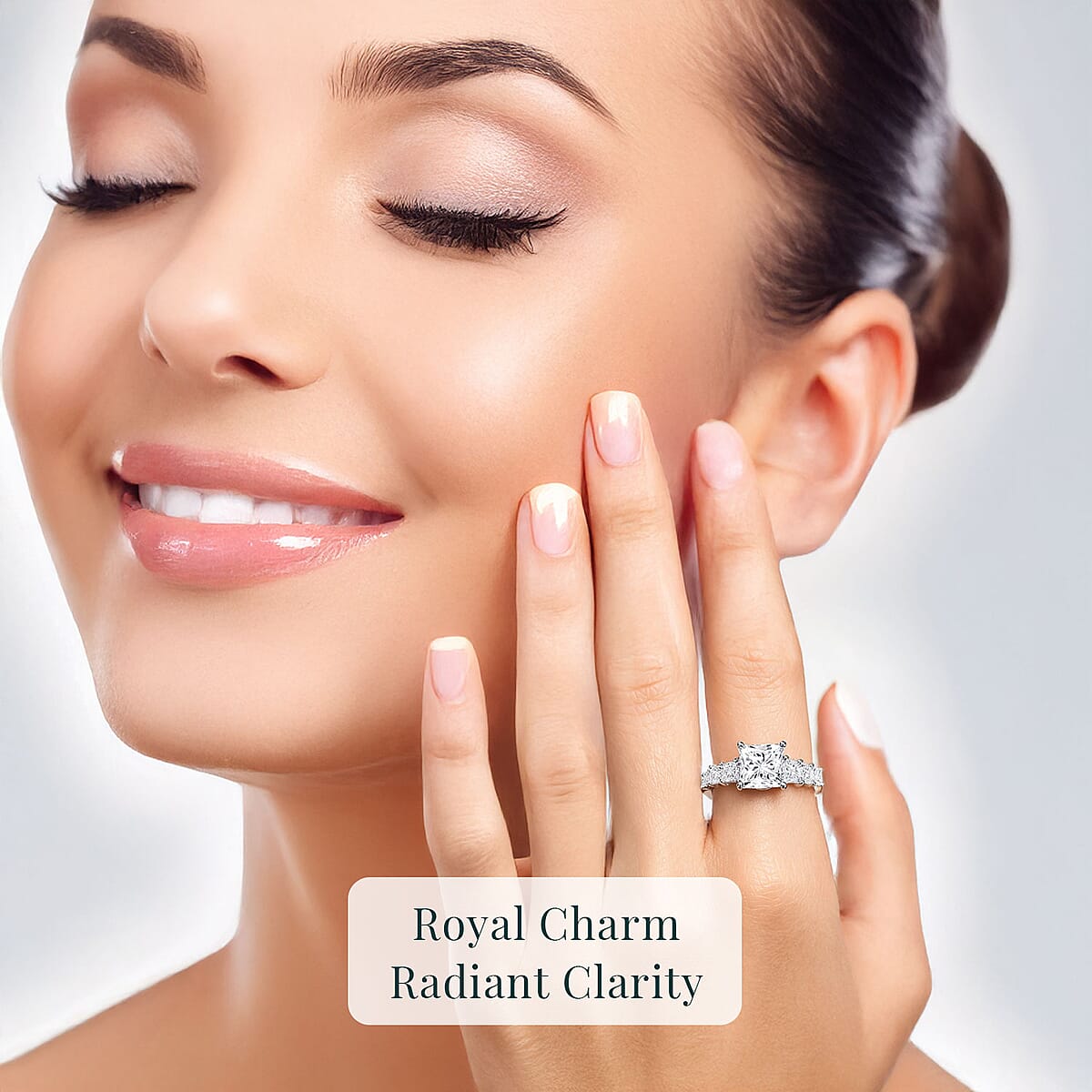 IGI Certified 950 Platinum Luxuriant Lab Grown Diamond (E-F, VS) Princess Harmony Ring (Size 5.0) 2.00 ctw image number 1