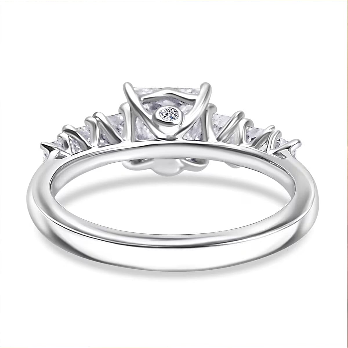 IGI Certified Luxuriant Lab Grown Diamond E-F VS 2.00 ctw Princess Harmony Ring in 950 Platinum (Size 7.0) image number 7