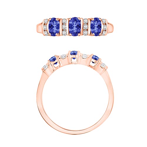 Tanzanite/0.95/Rose Gold Over Sterling Silver / 10 - Product card gallery slide 2 (9433245057279)