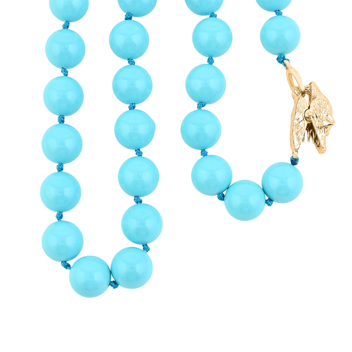 4th of July Doorbuster Deal Sleeping Beauty Color Shell Pearl Necklace with Leopard Lock in Goldtone (20 Inches) image number 0
