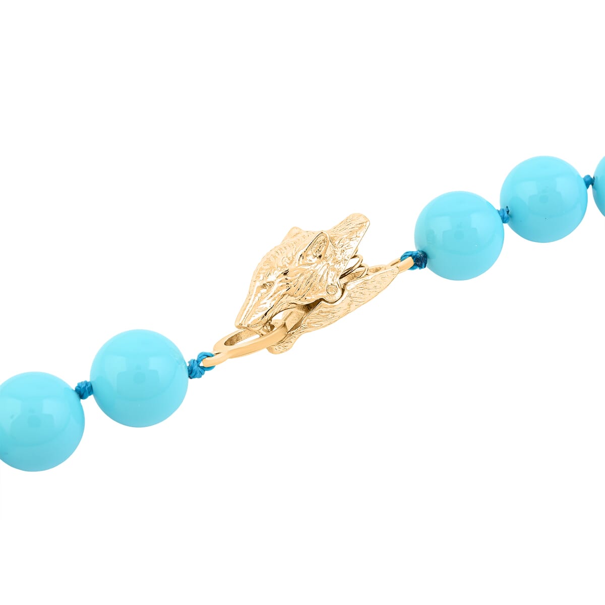 4th of July Doorbuster Deal Sleeping Beauty Color Shell Pearl Necklace with Leopard Lock in Goldtone (20 Inches) image number 3