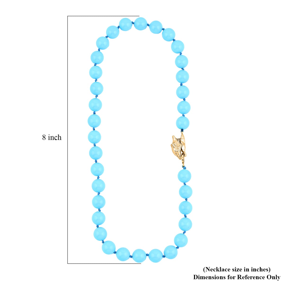 4th of July Doorbuster Deal Sleeping Beauty Color Shell Pearl Necklace with Leopard Lock in Goldtone (20 Inches) image number 4