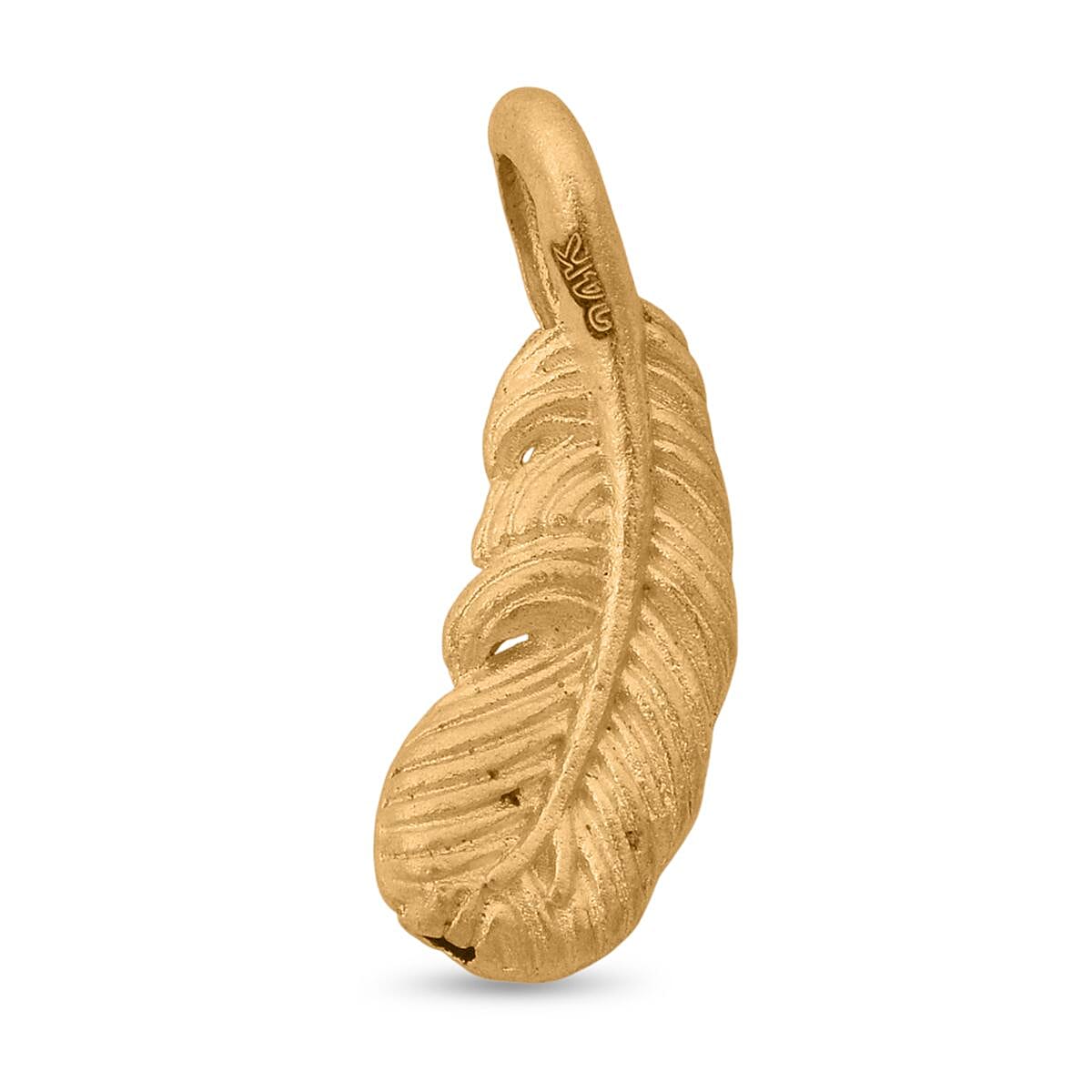 Feather Pendant without Chain in 24K Yellow Gold 0.10 Grams