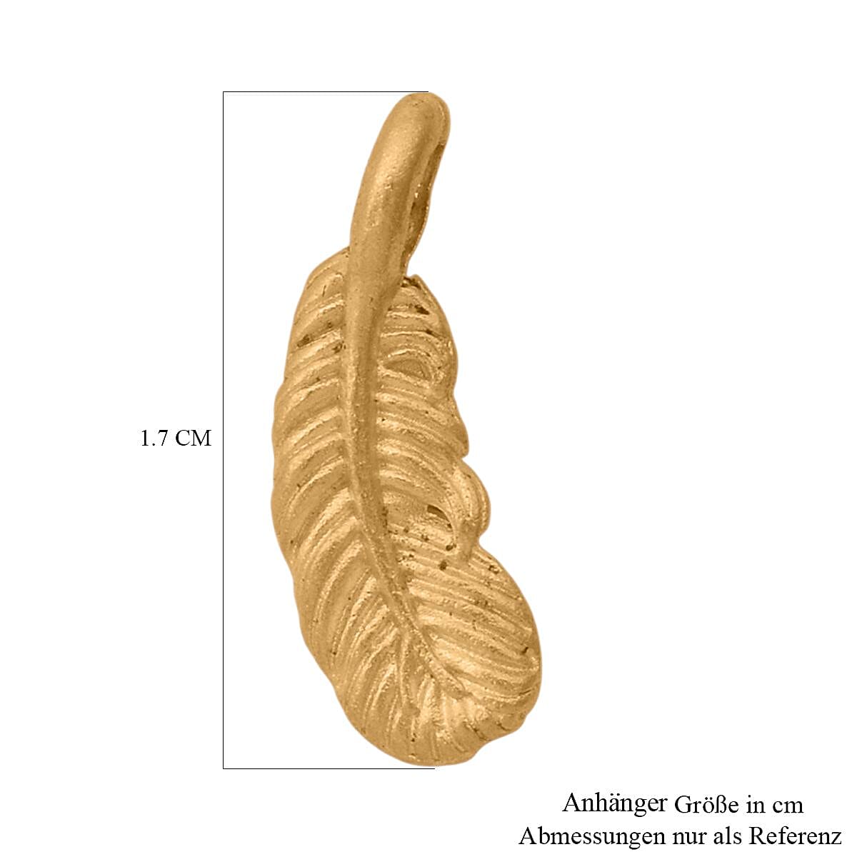 Feather Pendant without Chain in 24K Yellow Gold 0.10 Grams
