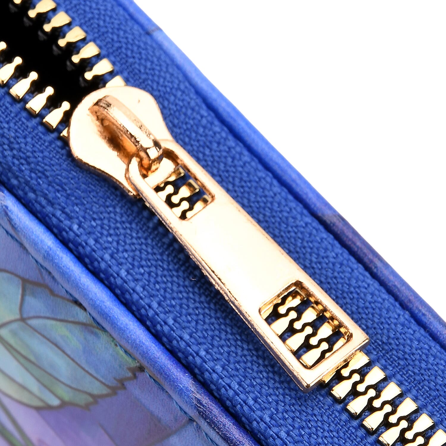 Set of 2 Dark Blue with Rose Pattern Long Wallet and Small Wallet