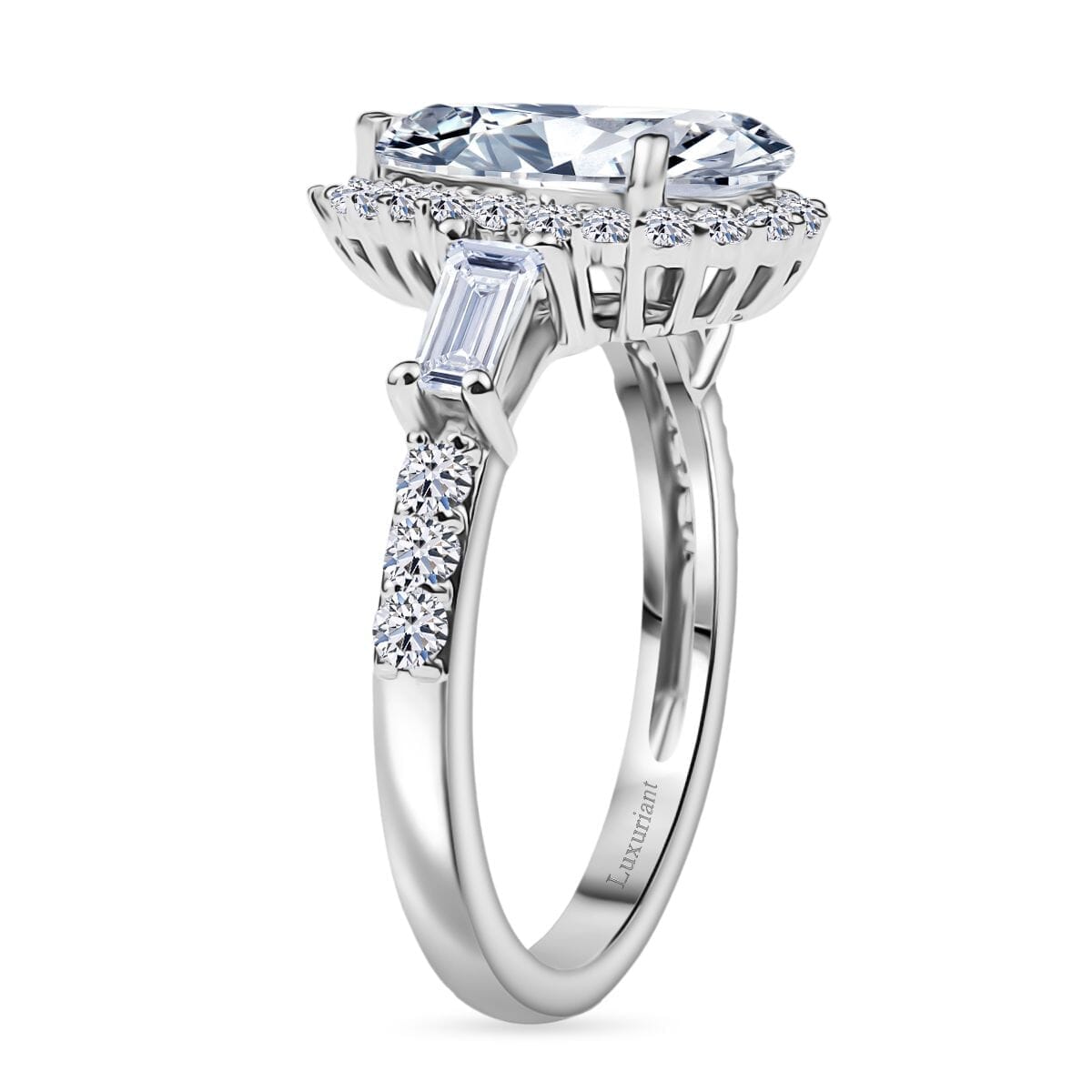 IGI Certified Luxuriant Lab Grown Diamond E-F VS 3.00 ctw Dew Drop Ring in 950 Platinum (Size 10.0) image number 3