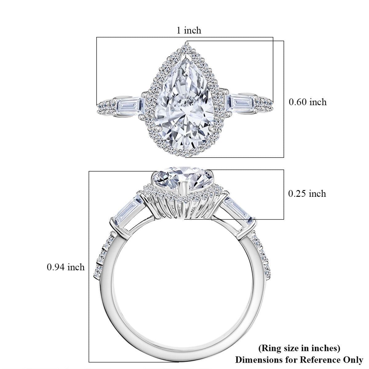 IGI Certified Luxuriant Lab Grown Diamond E-F VS 3.00 ctw Dew Drop Ring in 950 Platinum (Size 10.0) image number 5
