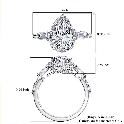 IGI Certified Luxuriant Lab Grown Diamond E-F VS 3.00 ctw Dew Drop Ring in 950 Platinum (Size 10.0)