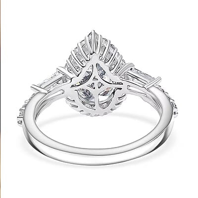 IGI Certified Luxuriant Lab Grown Diamond E-F VS 3.00 ctw Dew Drop Ring in 950 Platinum (Size 10.0)