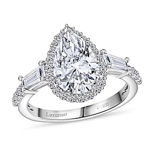 IGI Certified Luxuriant Lab Grown Diamond E-F VS 3.00 ctw Dew Drop Ring in 950 Platinum (Size 7.0)