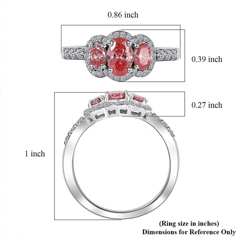 SGL Certified Luxuriant Lab Grown Pink Diamond, Lab Grown Diamond Love Ring in 950 Platinum 1.25 ctw (Size 10.0)