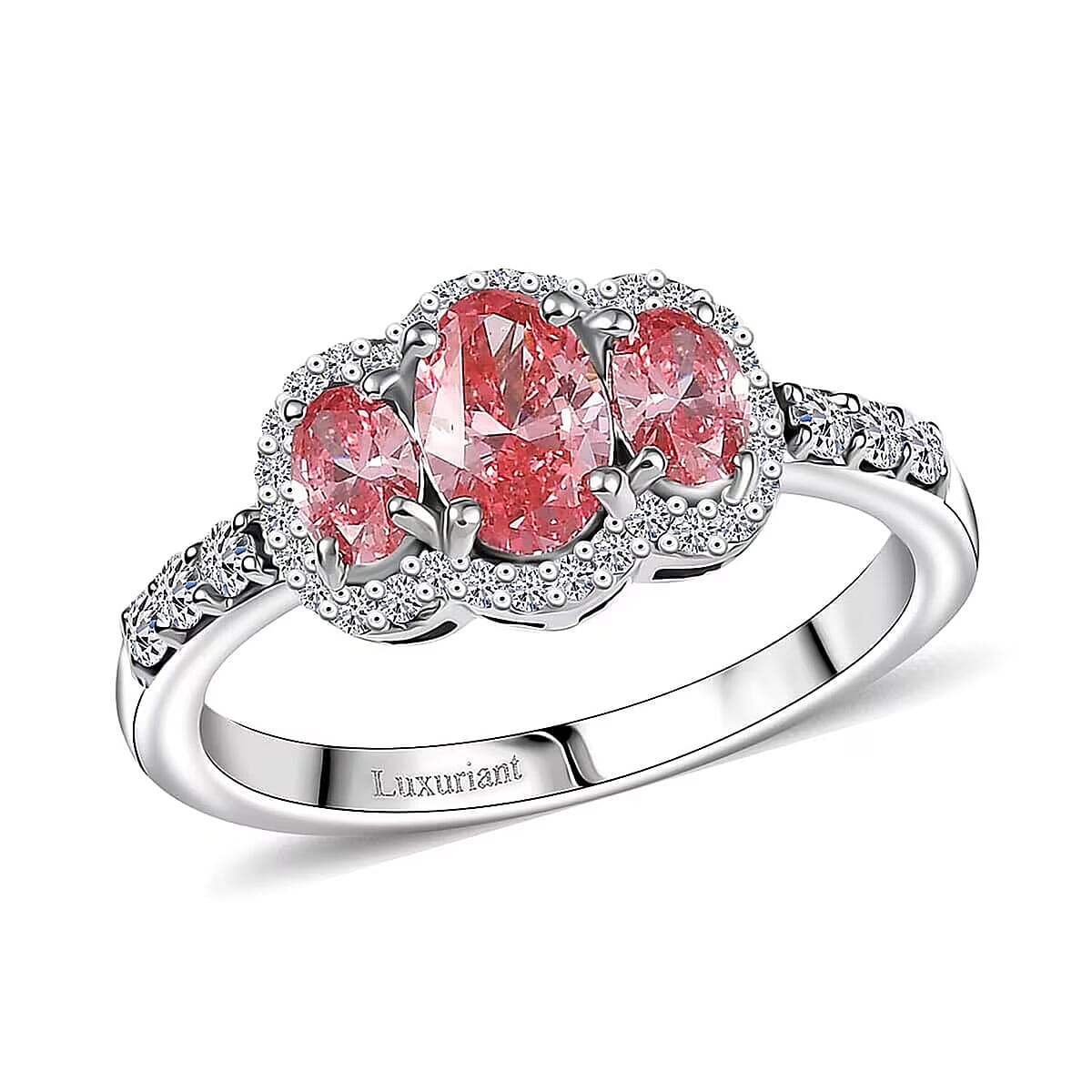 SGL Certificate 950 Platinum Luxuriant Lab Grown Pink Diamond, Lab Grown Diamond (E-F, VS) Ring (Size 12.0) (4.65 g) 1.25 ctw image number 0