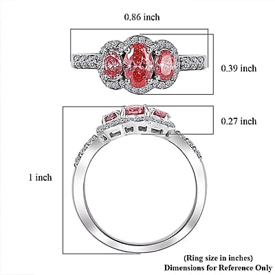 SGL Certified Luxuriant Lab Grown Pink Diamond, Lab Grown Diamond Love Ring in 950 Platinum 1.25 ctw (Size 12.0)
