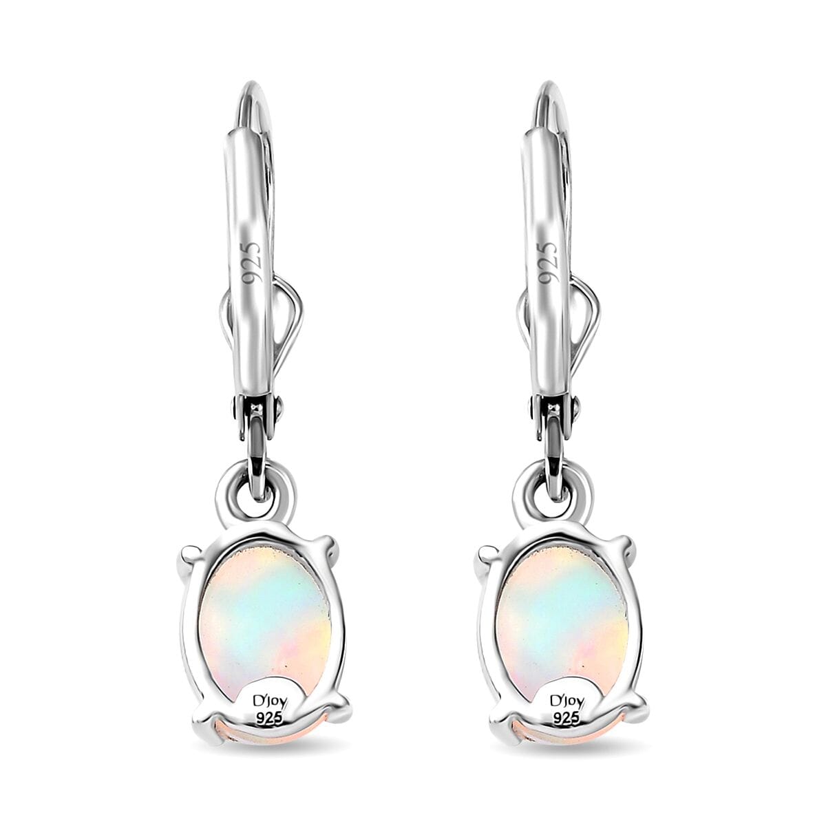 D'Joy Ethiopian Welo Opal 1.65 ctw Lever Back Earrings in Rhodium Over Sterling Silver image number 5