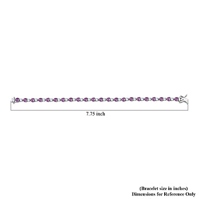 Karis African Amethyst and Rainbow Moonstone 9.85 ctw Bracelet in Platinum Bond (7.25 In)