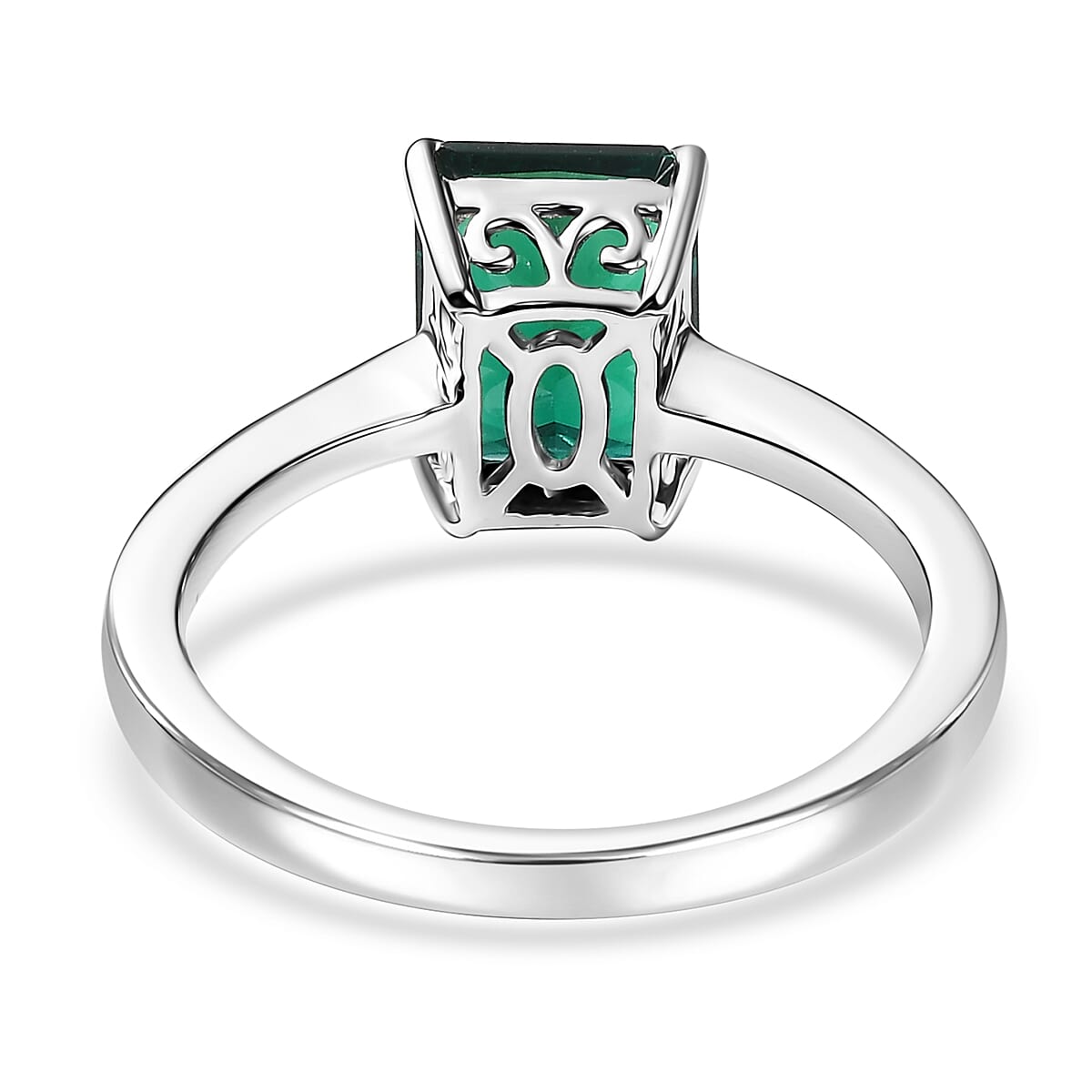 AAA Luxuriant Lab Grown Emerald 2.17 ctw Solitaire Ring in 10K White Gold (Size 10.0)