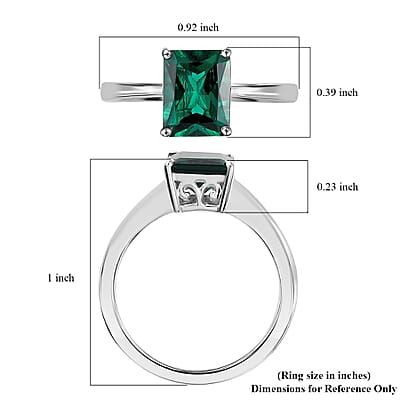AAA Luxuriant Lab Grown Emerald 2.17 ctw Solitaire Ring in 10K White Gold (Size 10.0)